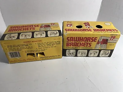 New Lot Of 2 Pair Vintage Boxes Crawford Sawhorse Brackets 87 Professional Steel • $39.50