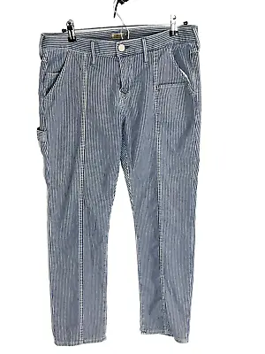 True Religion Womens Boyfriend Blue Jeans Size 29 Audrey Carpenter Slim Striped  • $62.99