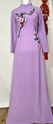 Ao Dai Vietnamese Dress Not With Pant  Lua Tam Y Theu Size S • $35.99