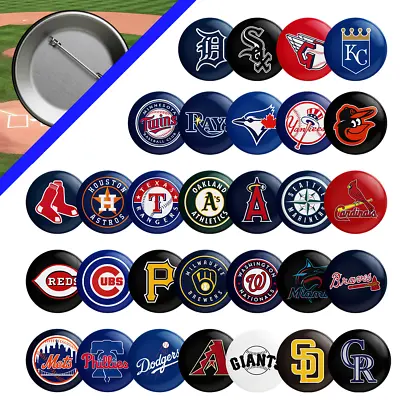 MLB Team Logo Collector Pin/Button CHOOSE TEAM 2.25  Baseball Fan Gift • $7.98