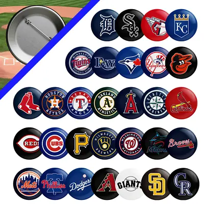 MLB Team Logo Collector Pin/Button CHOOSE TEAM 2.25  Baseball Fan Merchandise • $6.95