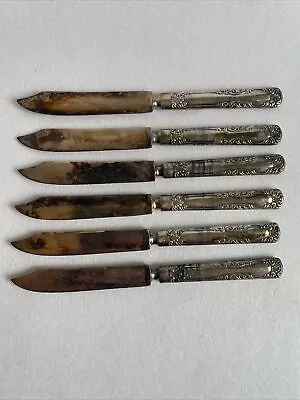Set Of Silver Plate Knifes 1835 R. Wallace Floral Butter Spread Luncheon • $14.99