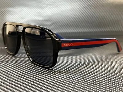 GUCCI GG0925S 001 Black Rectangle Men's 58 Mm Sunglasses • $214.65