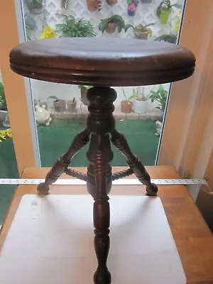 Antique Wooden Piano Stool By Chas Parker See Pics For Details • $49.99