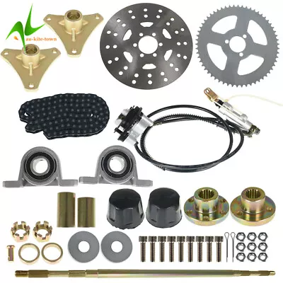 Drift Trike Go Kart Rear Live Axle Kit ChainHub+Sprocket & Hub+Brake Assembly • $113.71