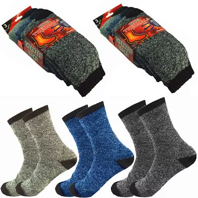 Mens 6 Pairs Winter Thermal Heated Super Warm Socks Heavy Duty Boots Size 10-13 • $11.49