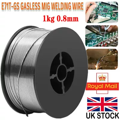 0.8mm 1kg Mig Wire Gasless Flux Cored Welding Welder Reel No Gas Self Shielded • £8.80