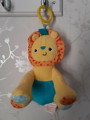 Lion Soft Toy Rattle Comforter Yellow Blue Pram Cot Taggie  • £7