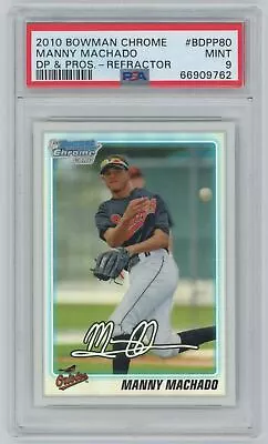 Manny Machado 2010 Bowman Chrome Draft Prospects Refractor PSA 9 #BDPP80 • $103.50