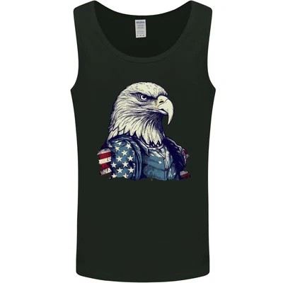 £10.99 • Buy July 4th American Eagle With USA Flag Mens Vest Tank Top