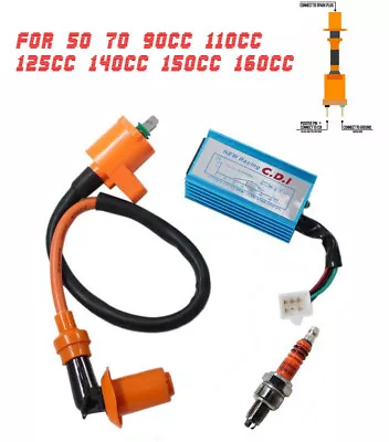 Racing CDI Ignition Coil Spark Plug Kit For 50CC-160CC Engine Dirt Bike ATV Quad • $24.29