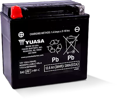 YUASA 2006-2017 BMW R1200GS Adventure YUAM7RH4S BATTERY YTX14 SEALED FACTORY ACT • $126.99