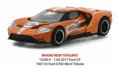 Greenlight 1:64 Heritage Racing 2017 Ford GT #3 Ford GT40 Mk IV Tribute 13200-F • $5.99
