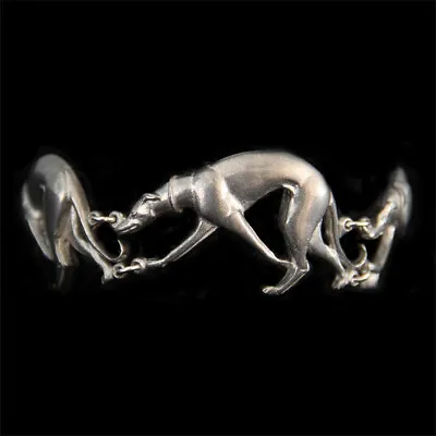 Greyhound Bracelet - Snuffing Whippet Galgo Jewelry - Pewter - Hound Bracelet • $30