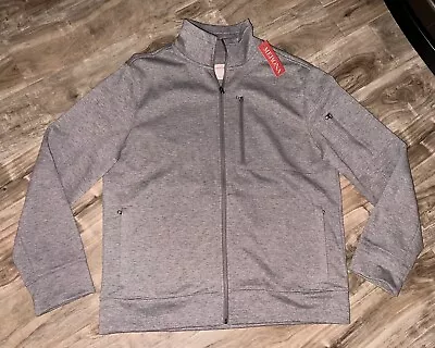 Merona Harrington Full Zip Jacket Multi Pockets Gray Sz L Cotton Poly Blend NWT • $21.24