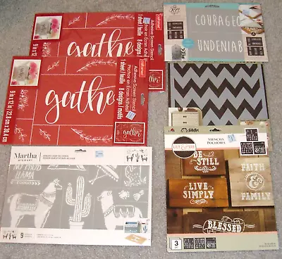 Lot BRAND NEW Folk Art / Craft Smart / Martha Stewart Stencils Sealed Pkgs. • $6.50