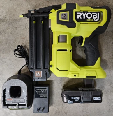 $125.91 • Buy RYOBI 18V One+ HP Brushless 18 Gauge Brad Nailer W/ 2.0aH Battery Model# P322