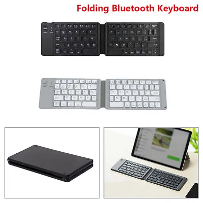 Folding Keyboard Mini Wireless Bluetooth Keyboard For Windows Android IOS IPad • £12.55