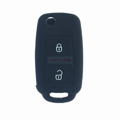 $4.96 • Buy Fit VW POLO 2 Buttons Smart Remote Key Fob Silicone Case Cover Black