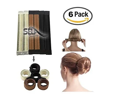 6-Pack Hair Styling Donut - Foam French Twist Magic DIY Tool Bun Maker Set • $9.60