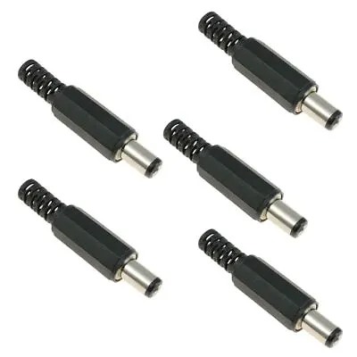 5x 2.1mm X 5.5mm Male Power Plug Jack DC Connector 9mm Short • £3.99