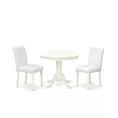 3 Piece Modern Dining Table Set Contains A Round Kitchen Table With Pedestal... • $299.99