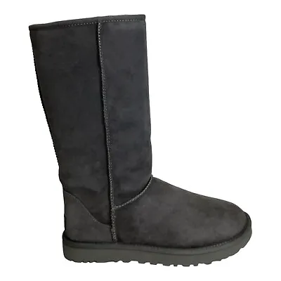 UGG Classic Tall II | Leather Sheepskin Lined Boot | Grey | Womens 10 | EU 41 • $79.99