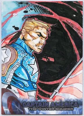 Captain America The Winter Soldier Sketch Card By Santos • $90