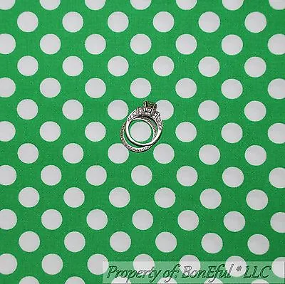 BonEful Fabric FQ Cotton Quilt Kelly Green White Polka Dot Color Holiday Xmas US • $6.27