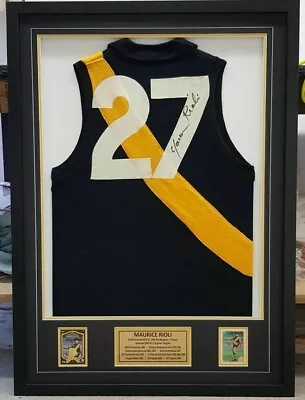 $3500 • Buy Richmond Tigers Maurice Rioli Hand Signed Framed Jumper - C.O.A - AMA