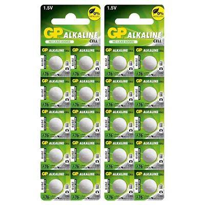 GP A76 LR44 AG13 V13GA Button Cell Alkaline Batteries X 20 *Long Expiry* • £6.49