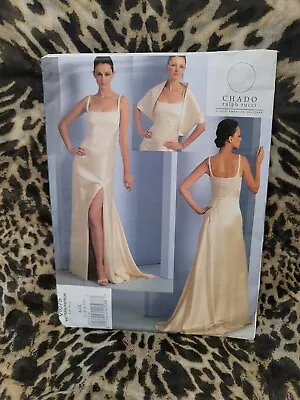 VOGUE Sewing Pattern V1075 CHADO RALPH RUCCI DRESS STOLE  Size:4-10 Un-Cut (1352 • $10.95