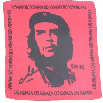Bandana Che Guevara Symbols On Red 1pce 54cm 100% Cotton Head Wrap Scarf • $6.99