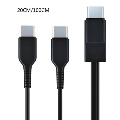 Free-tangled 1 In 2 Out Type-C Charging Cable Double Headed Type-C Extend Line • £3.32