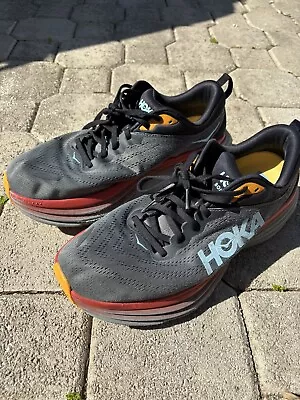 Hoka One One Bondi 8 Anthracite/Castlerock Men's Running Shoes Men’s Size 10.5e • $19.99