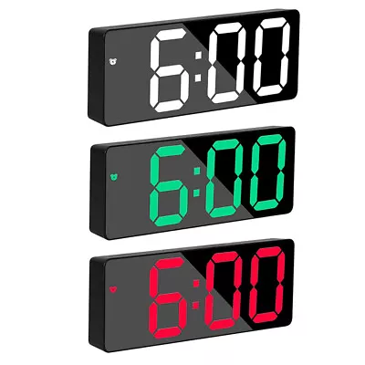 Digital LED Display Desk Table Clock Temperature Alarm Modern Home Decor • £10.79