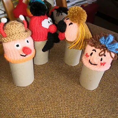 £20 • Buy 4 New Knitted Hats Magic Roundabout Innocent Smoothie Bottles, Toys, Egg Cosies