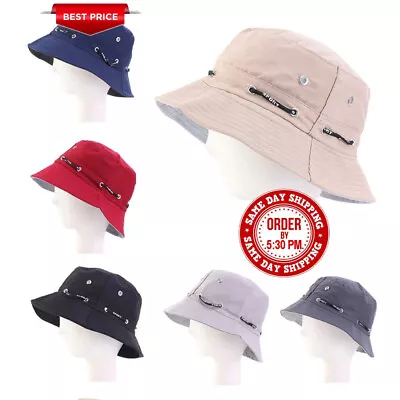 Bucket Hat Cap Cotton Fishing Boonie Brim Visor Sun Safari Summer Men Camping • $6.98