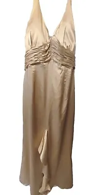 Gold Halter Neck Front Slit Marilyn Monroe Evening Dress • £19.99