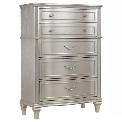 Maklaine 6-Drawer Contemporary Wood Chest In Silver Oak Finish • $824.81