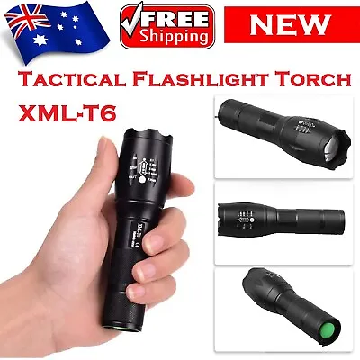 LED Tactical Flashlight Torch Super Bright Outdoor Camping Zoomable XML-T6 Torch • $15.99