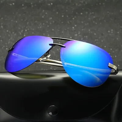 Men's Aviator Pilot Polarized Mirrored Lens Driving UV400 Sunglasses W/ Case • $12.59
