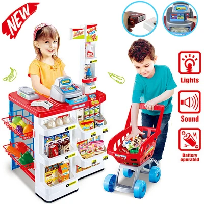 £28.07 • Buy Pretend Role Play Supermarket Shop Toy Set Children Trolley Till Scanner Gift UK