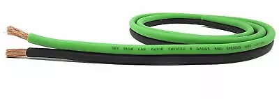 Sky High Car Audio 8 Gauge Cca Speaker Wire By The Foot Green/black • $0.99