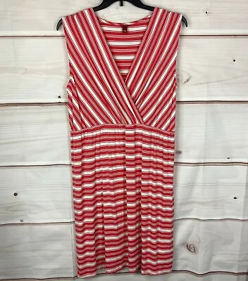 Merona Dress Womens XXL V-Neck Striped Knit Sleeveless Tank Elastic Waist • $10.49