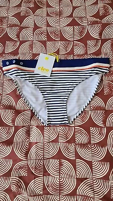 Panache Bikini Brief Cleo Lucille Size 10 Navy Stripe Classic Bottom  • £9.50