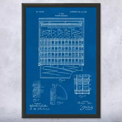 Framed Voting Machine Wall Art Print Election Volunteer Politician Gifts • $189.95