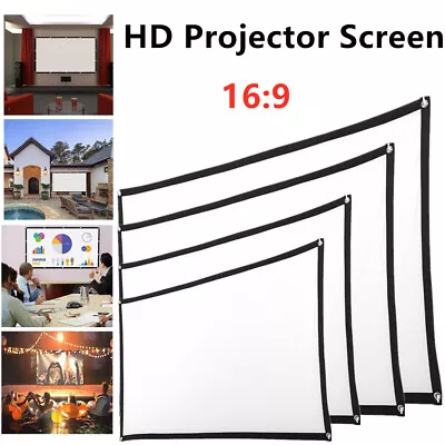 60-100  Pantalla De Proyeccion 16:9 Proyector Peliculas Para Casa Screen Teatro • $11.99