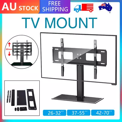 $65.26 • Buy TV Stand Bracket Desk Table Top Mount LED LCD 22 32 42 50 55 65 70'' Universal