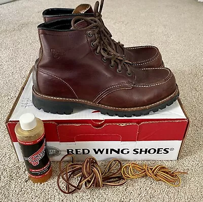 Red Wing Shoes J.Crew Brown Leather Boots Roughneck Heritage Size Men’s 9.5 • $150